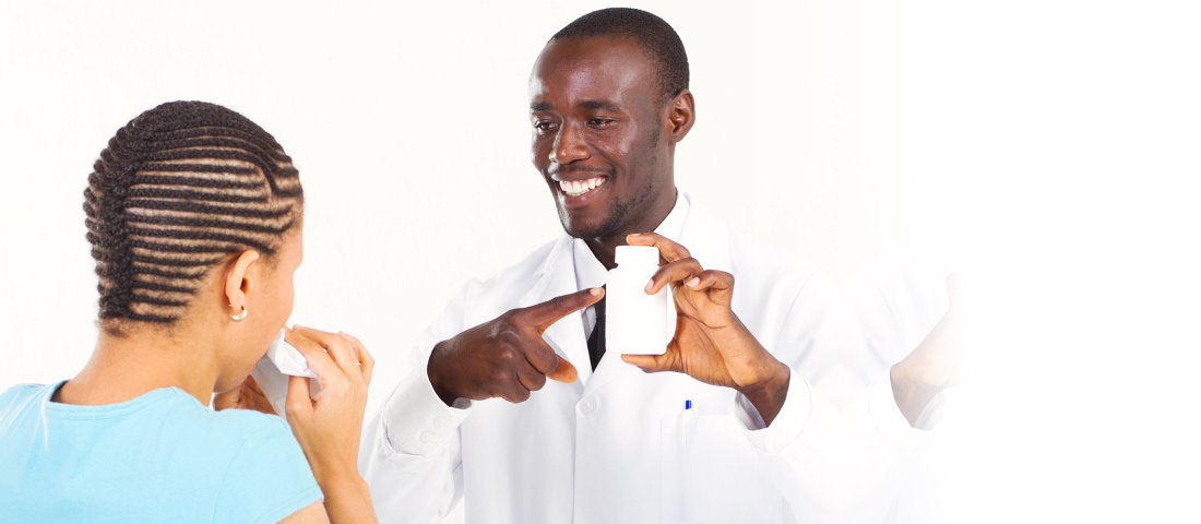 pharmacist smiling to his customer